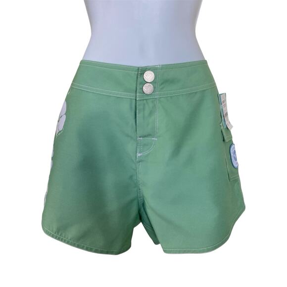 Roxy NWT Green Board Shorts Hawaii Tropical Floral Swim Surfer Size S - Picture 6 of 9